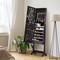 Full Length Mirror Jewelry Cabinet Armoire with Lock and Storage Space